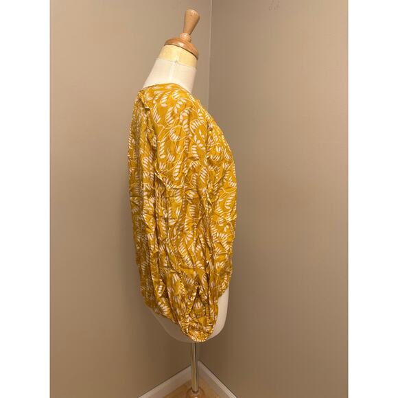 Maeve Anthropologie Letizia Ruffled Blouse Marigold Sz Medium - Picture 4 of 8